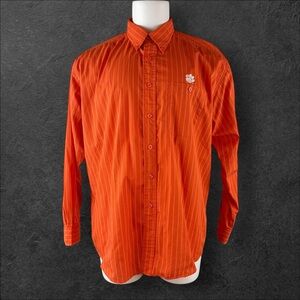 Clemson Tigers Men's XL Long Sleeve Button  Down Shirt Orange Logo (725)